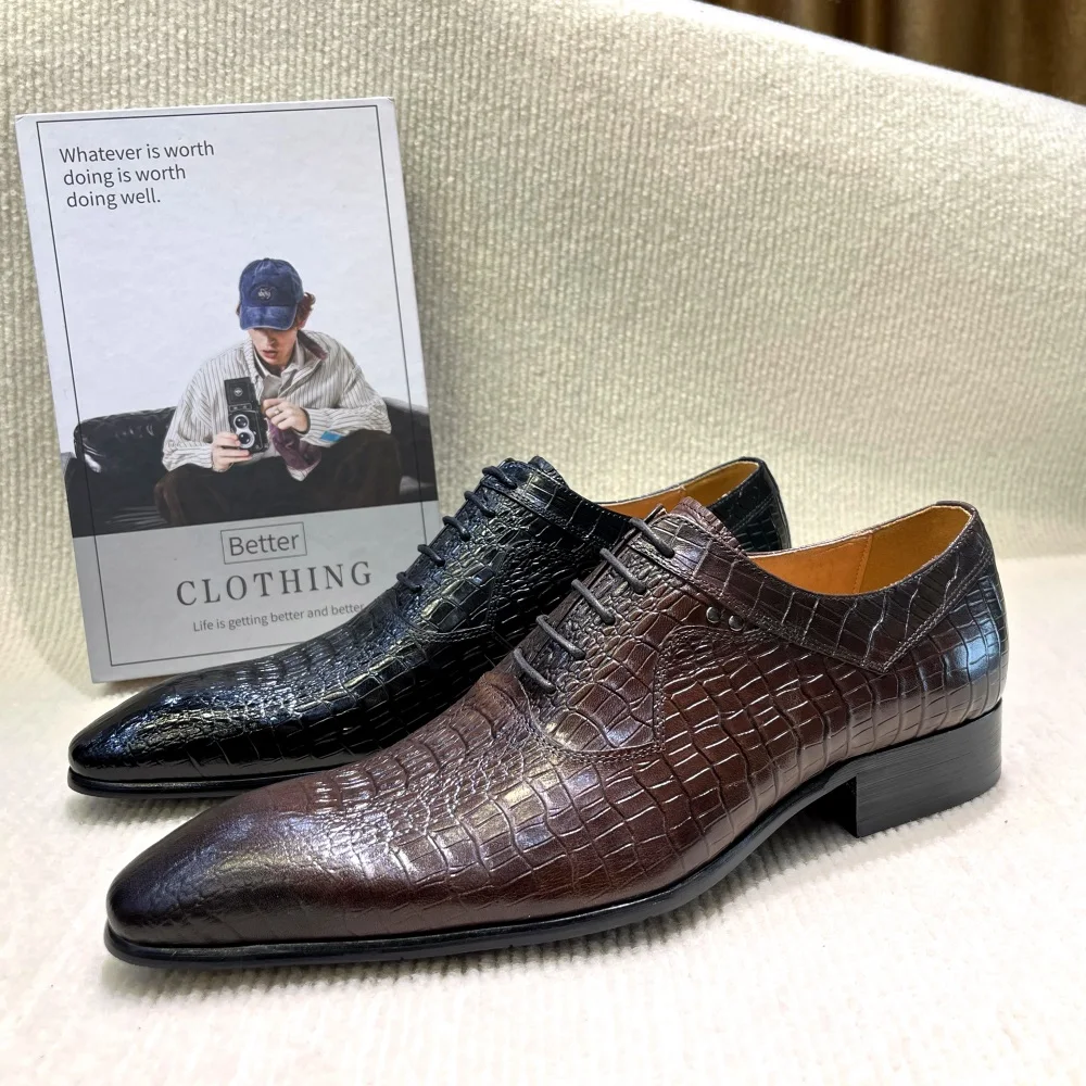 Men Formal Wear Office - Italiaanse luxe Oxford-schoenen met puntige neus