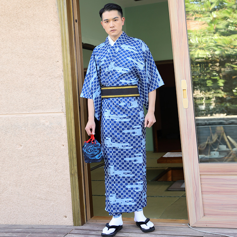 Men'S Formal Ethnic Wear - Zomer Japanse etnische kleding bloemenvuurvergadering heren