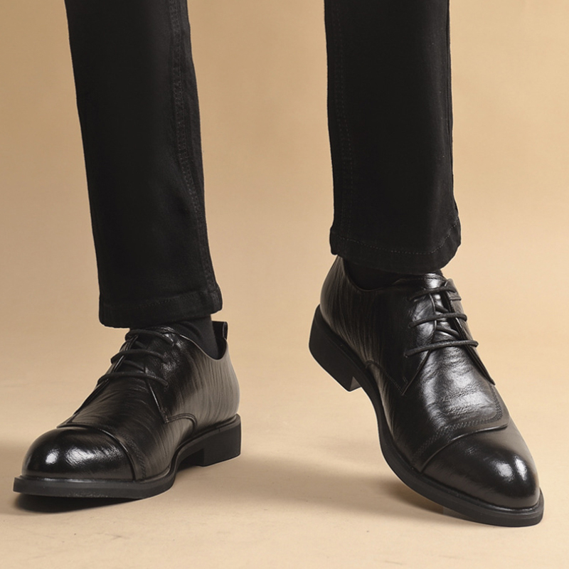 Formal Men Daily Wear Shoes - Leren Oxford schoenen met metalen rivet