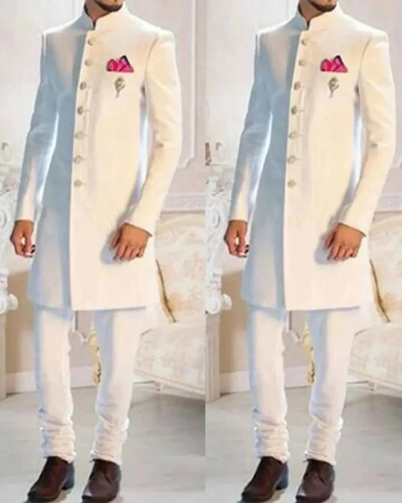 Men Formal Wear Indian - 2Pc Fashion Design Witte Mannen Pakken