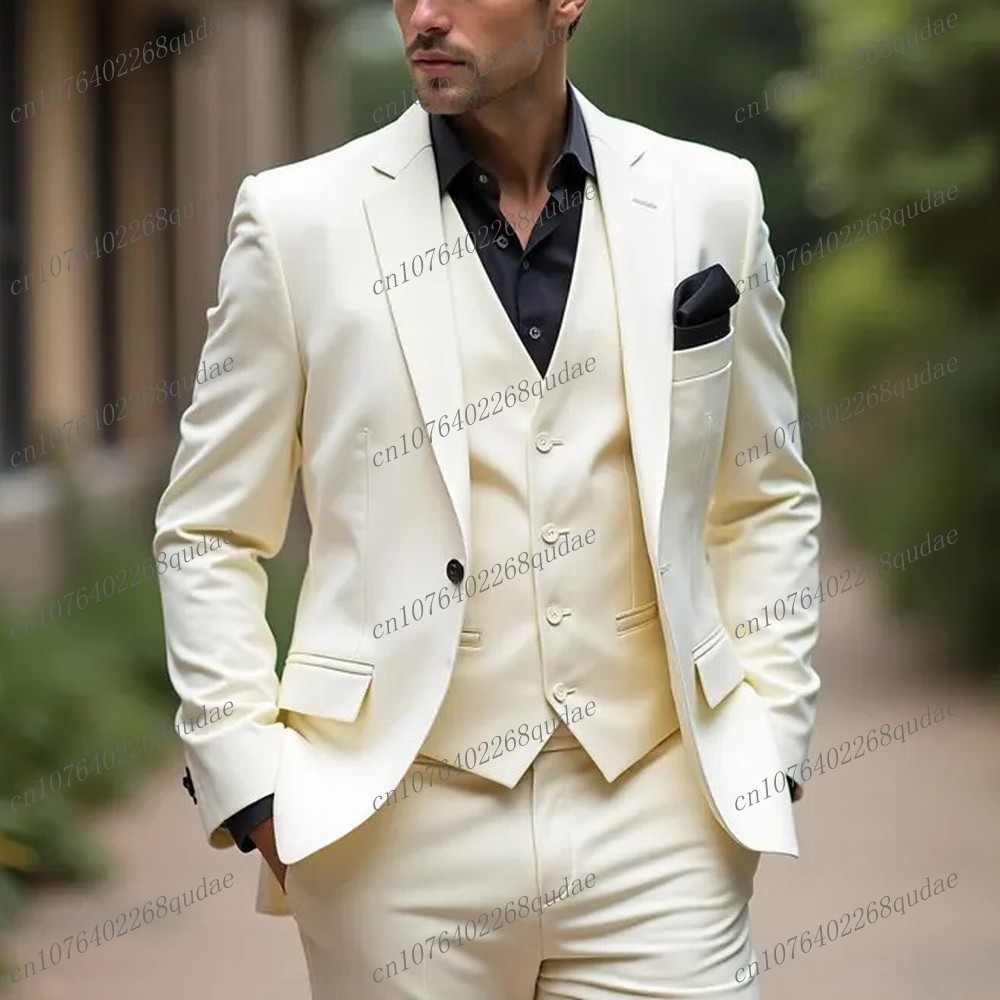 Formal Wear Jersey For Men - Nieuwe Witte Formele Mannen Pak Bruiloft