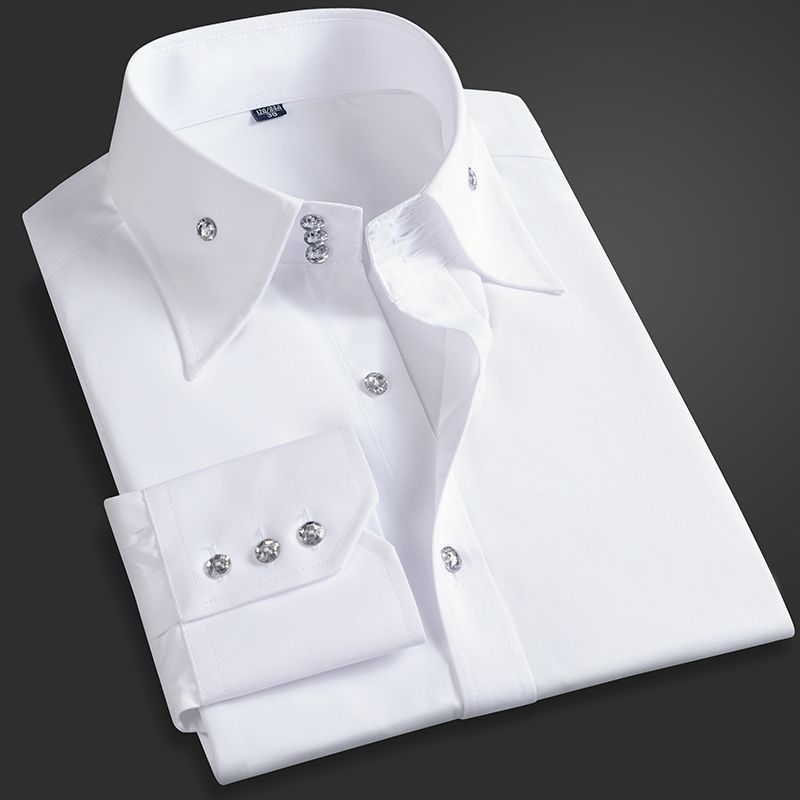 Korean Men Formal Wear - Lente Herfst Heren Executive Shirt Koreaanse