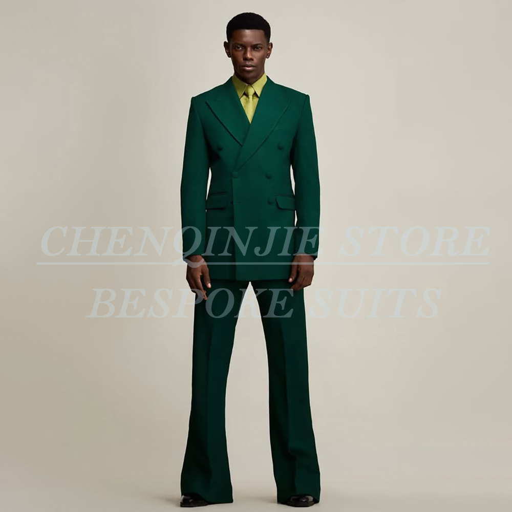 Men Formal Wear Outfits - Luxe groene herenpakken, formele bruiloft, dubbelknoops
