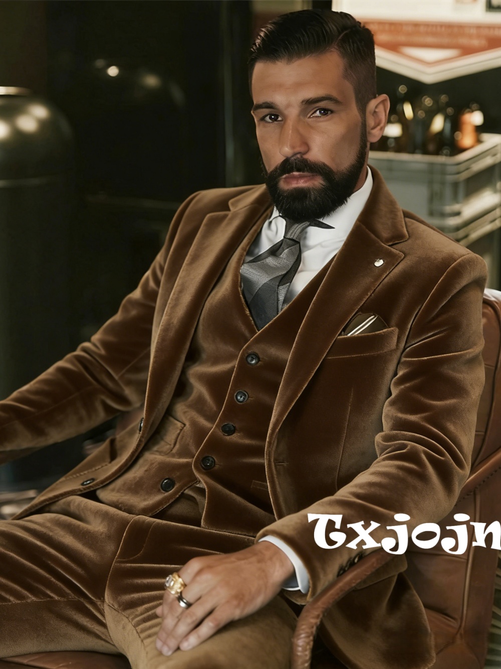 Men Formal Wear Outfits - Heren fluwelen pakken 3-delig danspak gala-outfit