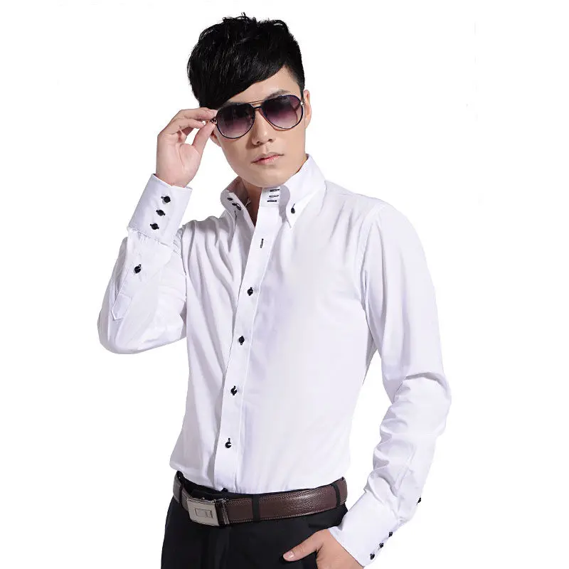 Overhemd voor heren Button-dow - Korean Men Formal Wear recensie en prijs