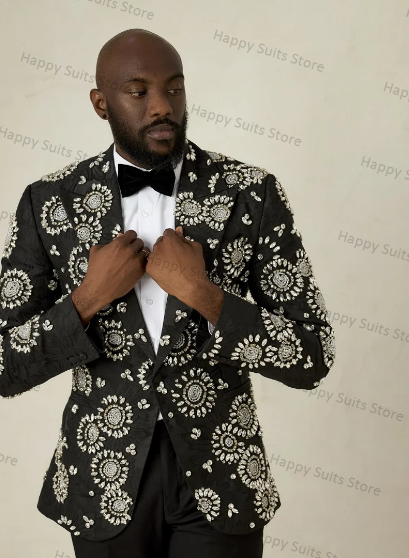 Kristallen zwarte bruidegom ma - Formal Wear Jersey For Men recensie en prijs