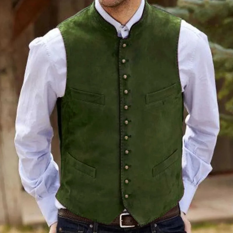 Herenvest Koffie Suède Fluwele - Men Formal Wear Outfits recensie en prijs
