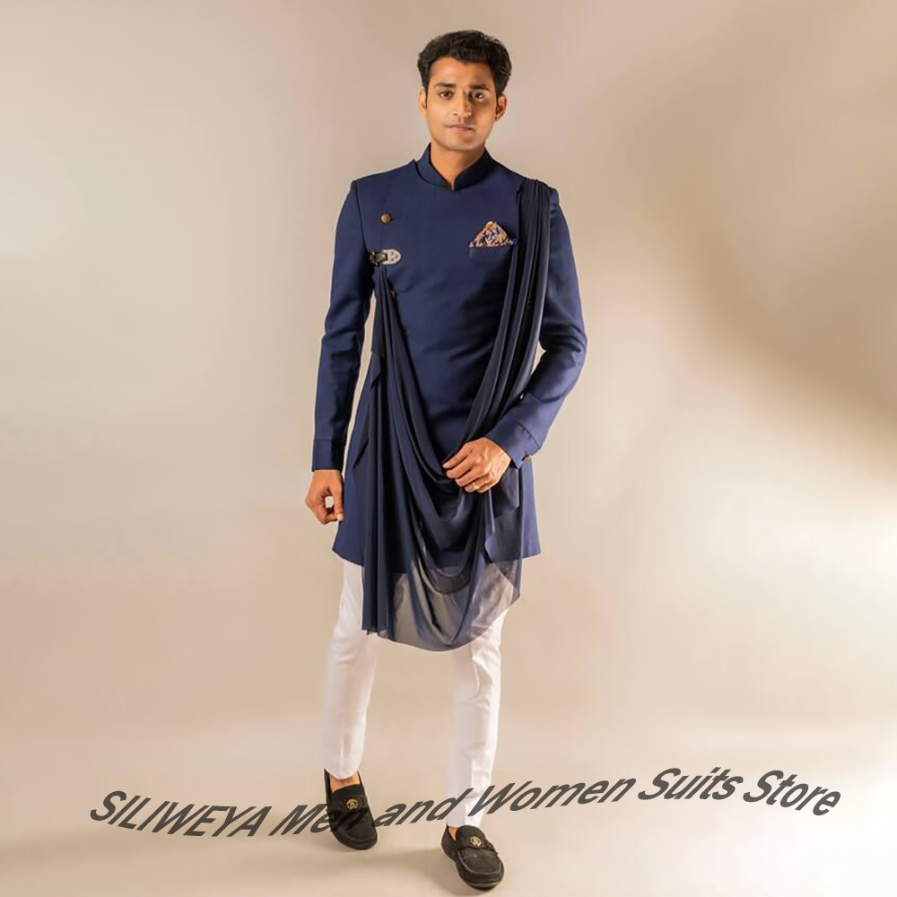Elegante marineblauwe herenkos - Men Formal Wear Indian recensie en prijs