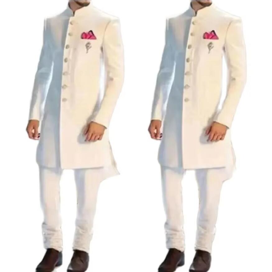 Nieuw klassiek wit herenpak la - Men Formal Wear Indian recensie en prijs