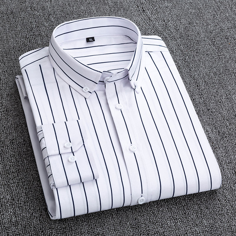 Herenoverhemden Gestreept Geru - Korean Men Formal Wear recensie en prijs