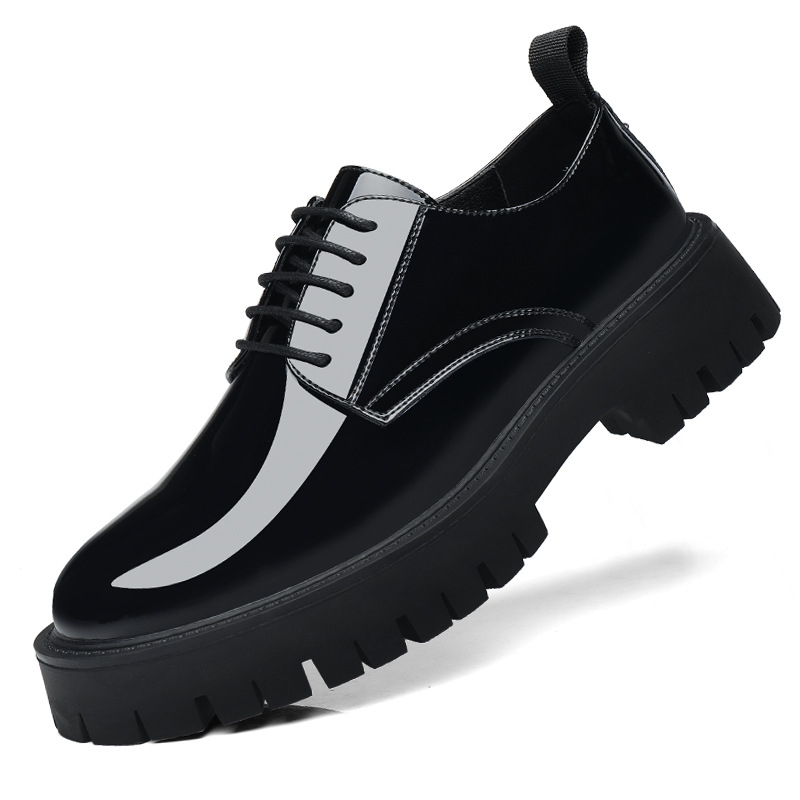 Heren zwart lakleer met veters - Men Formal Wear All Black recensie en prijs