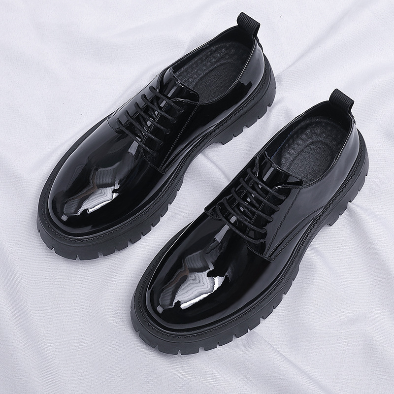 Heren zwart lakleer met veters - Men Formal Wear All Black recensie en prijs