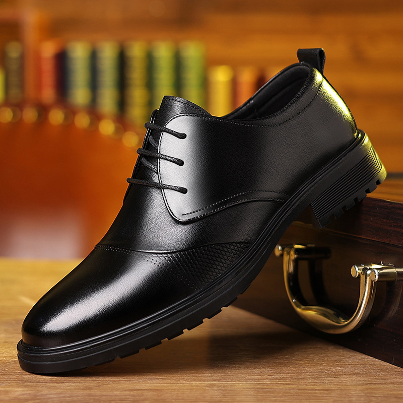 Heren zwart echt leer getextur - Formal Men Daily Wear Shoes recensie en prijs