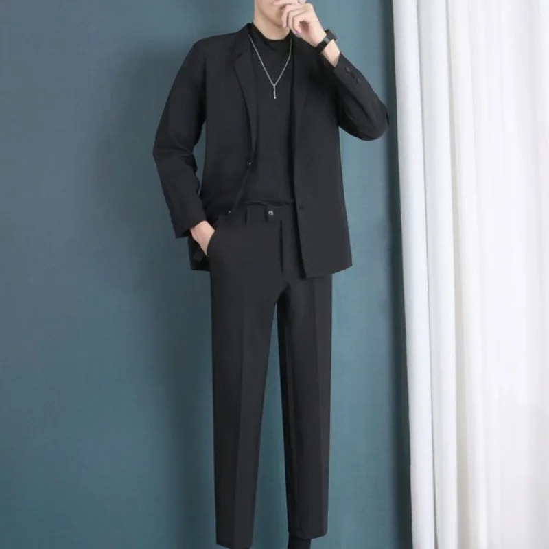 Abrikozenkleurige tweedelige p - Korean Men Formal Wear recensie en prijs