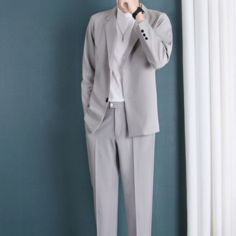 Abrikozenkleurige tweedelige p - Korean Men Formal Wear recensie en prijs