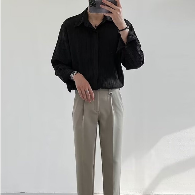 Zwart Abrikoos Wit Lange Mouwe - Korean Men Formal Wear recensie en prijs